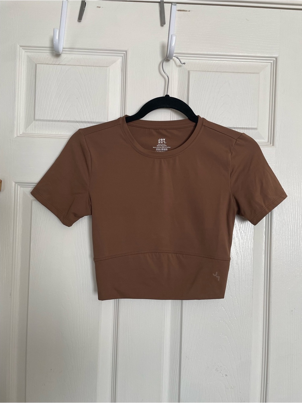 JoyLab Brown Cropped Active Tee - Women's Size XS